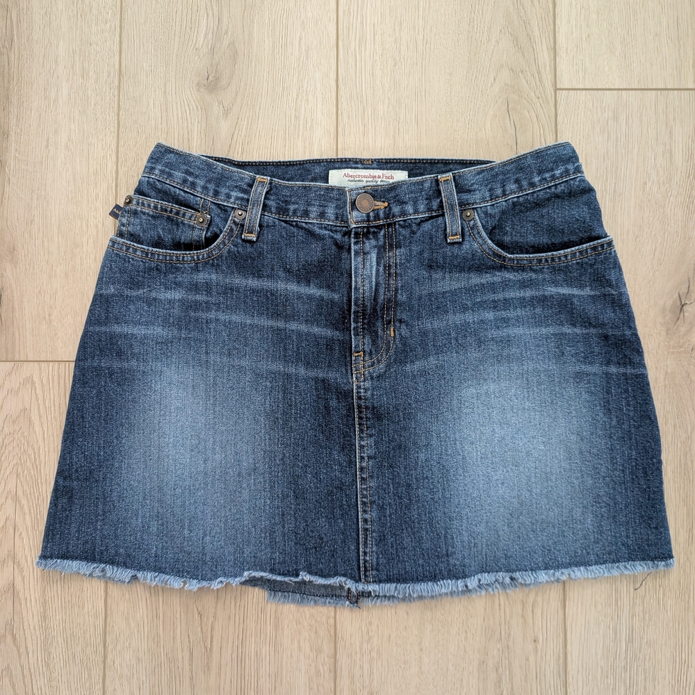 Abercrombie & Fitch Blue Washed Denim Mini Skirt